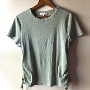 Rebellious One Sage Green Ruched Tee